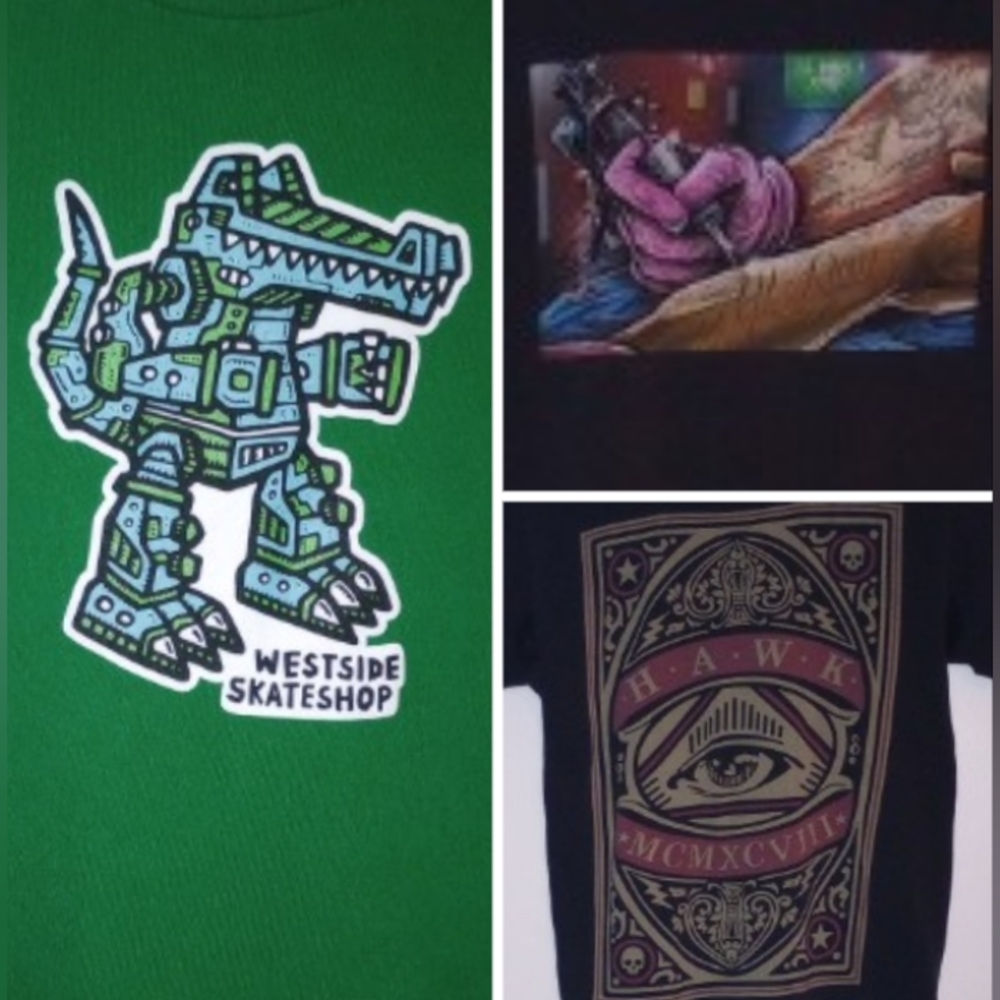 Skateboarding Shirts Teenager Mens sz M Westside Skate Shop Tony Hawk DGK